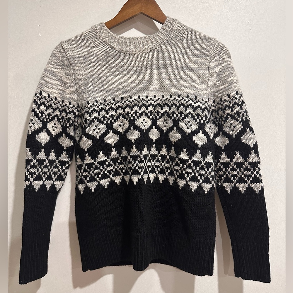 BANANA REPUBLIC‎ Fair Isle Wool Blend Holiday Winter Sweater Size XS